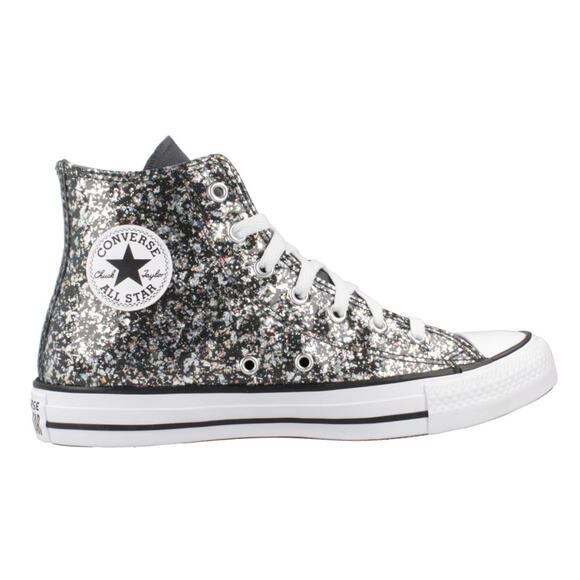 NWT Converse Unisex Big Kid Chuck Taylor All Star Glitter Sneaker, Black 6 US - Picture 1 of 7